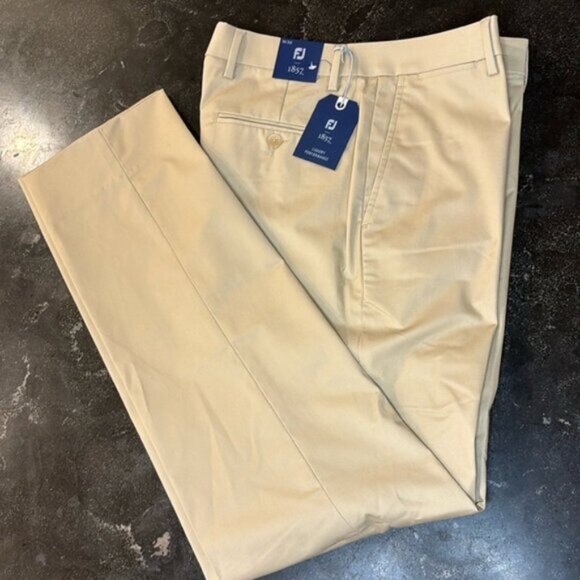 FJ FootJoy 1857 Stretch Cotton Khaki Golf Pants size 30 - Picture 1 of 8